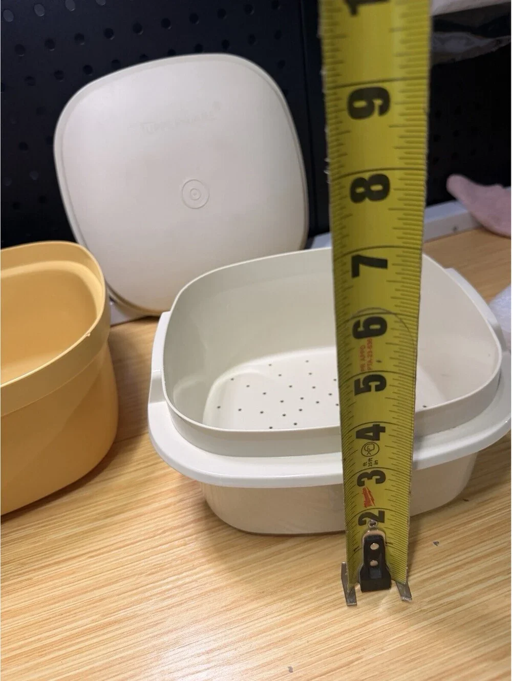 Tupperware Microwave Steamer Square Serving Bowl Vintage 3-pc 887-9 Harvest Gold